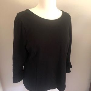 Talbots Petites 3/4 sleeve black top. Size LP